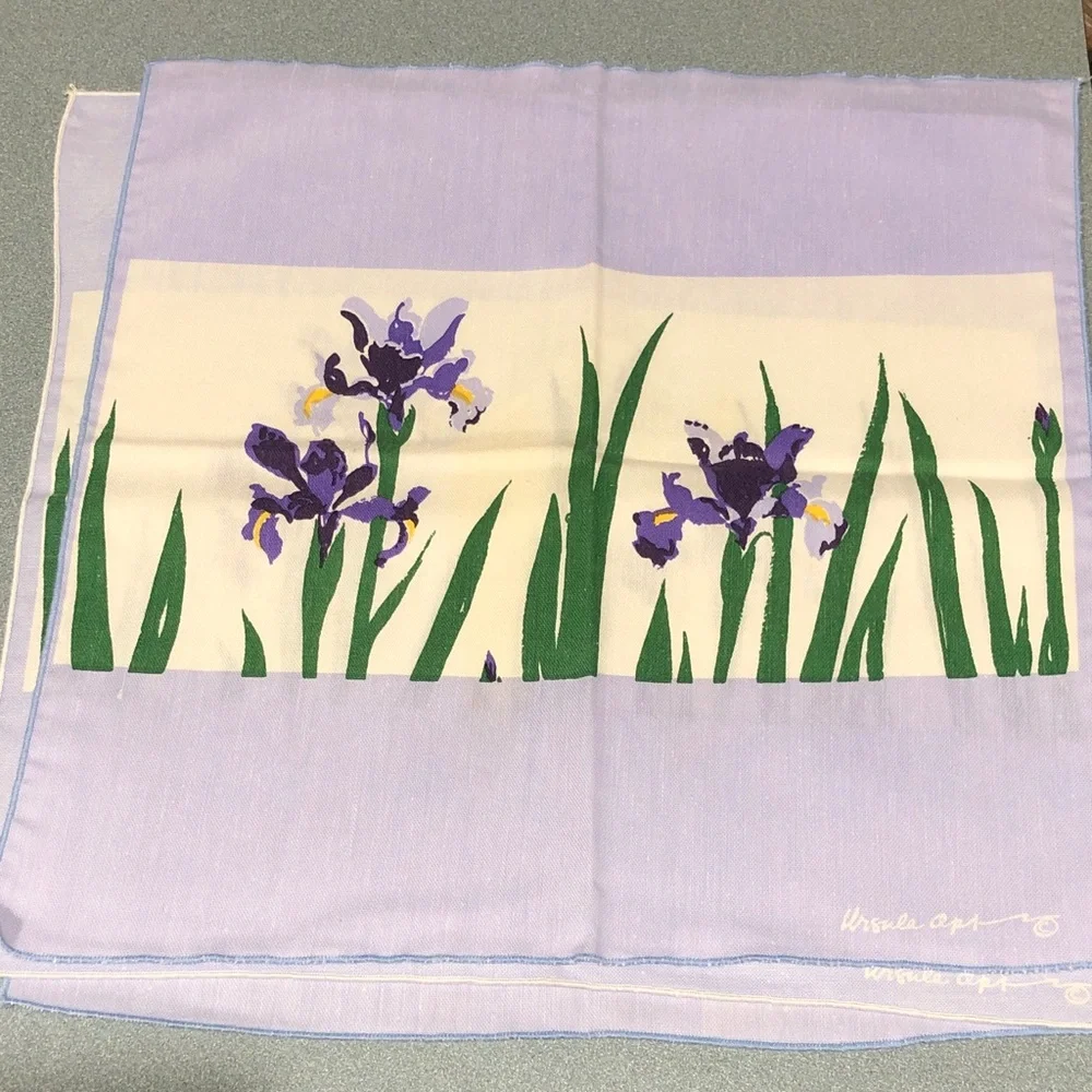 Floral Print Cloth Napkins with Purple Irises - Picture 8 of 16